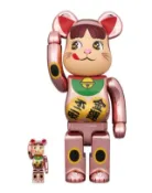 BE@RBRICK 招財貓 奶妹 金運 電鍍粉 100 & 400