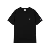 【Champion】官方直營 中性男女款-AUTHENTIC 刺繡小LOGO短袖棉質T恤- 黑色（U6ASSSU545M201）
