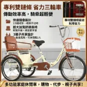 🔥免運🔥下殺價 新款老年三輪車 帶後座椅 代步三輪車 人力車 老人代步車 腳蹬雙人車 腳踏自行車 成人三輪車 下單送禮