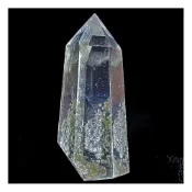 (店+)NO.23 藍針白水晶柱 共生金雲母 倒金字塔型 藍針水晶柱 天使的羽毛 藍針柱