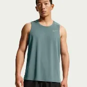 【NIKE 耐吉】背心上衣 男 AS M NK DF MILER TANK TOP Dri-FIT 無袖 快乾 綠 (IF2019382)