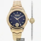 【康是美官方網購】VERSUS VERSACE手錶 VV00331 34mm 金色錶殼，金色錶帶款 _廠商直送