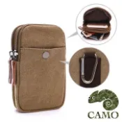 品樂 【CAMO】韓版簡約時尚帆布腰包(卡其色)