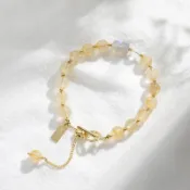 💗台灣出貨💗天然水晶手鍊 金髮晶 鈦晶 黃髮晶手鍊 招財手鍊 灰月光貔貅 支持批發