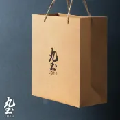 九土高級送禮紙袋原創手提袋送禮手提袋白色套裝禮盒包裝袋原創紙袋送禮紙袋質感提袋大小號牛皮紙袋茶配件黑色紙袋PJR0009
