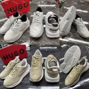 高雄凡賽斯歐洲精品 HUGO BOSS BOSS 紅標 鞋尾字體LOGO 奶茶色 白灰色 老爹鞋 布鞋 運動鞋 休閒鞋