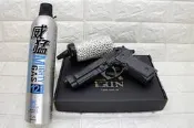 iGUN 貝瑞塔 M9A1 手槍 瓦斯槍 黑 + 12KG瓦斯 + 奶瓶 ( GBB槍玩具槍M9 90手槍夜市射擊