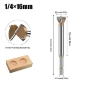 一件式 WAPKTY 10-25mm 鉸鏈刀,六角柄木工用雙刃 3 爪碳化鎢鑽頭