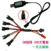 頑童遙控-3.6v 4.8v 6v 7.2v SM插頭 鎳氫 鎳鎘 充電電池 USB充電器 SM2P 一分五線