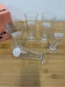 （可開發票）日本中古suntory三得利miss peach桃子小姐裹之杯，皮九卑， 飲料杯，汽水杯， 新品帶原盒 尺寸