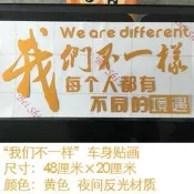 【48小時發貨】汽車大貨車個性車身文字反光貼定制 拉花我們不一樣個性貼紙貼畫【滿300出貨】