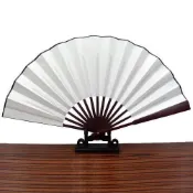 【素雅夏日】8寸10寸摺扇男中國風絹扇摺疊扇古風扇子空白繪畫舞蹈日用禮品扇折疊扇 紀念品 禮物 扇子 竹扇 古典舞扇 舞