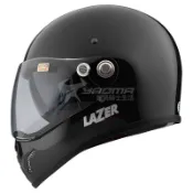 【LAZER】 山車帽 MX-5 石耀黑 亮面 全罩 內墨 排齒扣 內襯可拆 復古 安全帽 scrambler ｜耀瑪