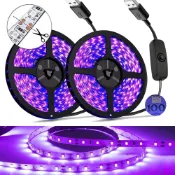 UV LED 燈條 5V UVA 燈 395-405nm SMD2835 紫外線 LED 二極管絲帶紫色膠帶燈 USB