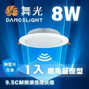 (店+)【DanceLight 舞光】LED 9.5CM 8W 微波感應崁燈 LED崁燈 嵌燈 廣角感應燈 人體偵測感應燈(白光/自然光/黃光)
