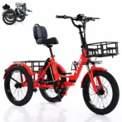 滿天星百貨 熱銷20寸折疊電動三輪車電助力三輪車腳踏環保三輪自行車