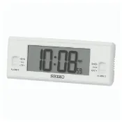 大高雄鐘錶城 seiko SK037 精工鐘 (QHL093W) 溫溼度顯示貪睡電子桌鐘 12.3*4.8cm｜樂天領券現折★全館特惠中★指定刷卡回饋10%