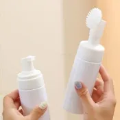 【Dagebeno荷生活】自帶可拆刷頭按摩型慕斯瓶 快速起泡深層清潔洗臉專用分裝瓶(150ml小號1入組)