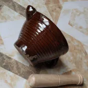 【🎯 在臺出貨 🔥】小號老式手工土陶擂鉢家用擂辣椒皮蛋茄子擂茶臼子搗蒜研磨器老式擂缽 研缽 研磨缽 搗碎缽 石臼