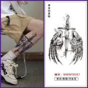 ✨精緻刺青✨劍翅膀草本果汁紋身貼半永久防水持久不掉色Ins高顏值學生仿真刺青貼紙女生純欲風鎖骨手臂性感微刺青個性暗黑身體