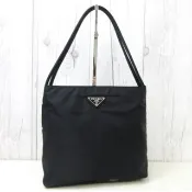 Prada 黑色銀標經典托特包 單肩包 側背包 肩背包 中古包 古董包