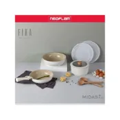 (店+)【NEOFLAM】陶瓷塗層鍋具8件組 FIKA Midas Plus可拆可堆疊 (IH爐適用/不挑爐具/可直火)