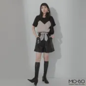 MOBO 女權至上高質感皮革反折褲 / 03010209