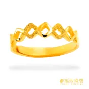 福西珠寶 黃金幾何時尚尾戒 0.45錢 菱格紋黃金女戒  活動戒圍 黃金戒指