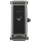 【DOKODEMO】二手 Gucci 1500L 不鏽鋼石英錶，附模擬顯示和黑色錶盤，適合女士