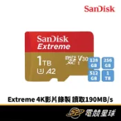 SANDISK Extreme microSD 256G、512G、1TB | 公司貨 | 讀190MB | 記憶卡