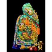 【富貴佛具】手工衣 月眉麟綠龍袍 / 關聖帝君 協天大帝 關公 恩主公 東獄大帝 仁聖大帝 神明衣 龍袍