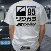 JDM改裝車SPOON思域Type R印花男士短袖100%純棉寬鬆休閒街頭圓領T恤0611