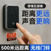 萬物優選鋪 【快速出貨】門鈴家用無線自發電超遠距離電子遙控門玲一拖二大音量老人呼叫器