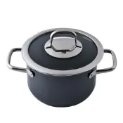 (店+)WMF FUSIONTEC 高身燉鍋 含蓋 18cm 2.4L 黑 {電磁爐 IH爐}不鏽鋼鍋 湯鍋 平輸品
