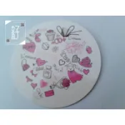 D-18055出清品- LOVE圓形紙卡(有孔)5.8公分圓