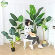 協貿國際日用品生活3館 大型北歐旅人蕉仿真植物裝飾室內花落地假綠植盆景天堂鳥擺設盆栽