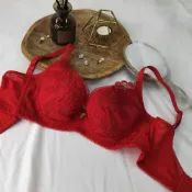 【曼黛瑪璉】蕾絲提托內衣 B-D罩杯(深玫紅)