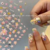 Rainbow Nail 美甲5D浮雕貼紙 美甲花朵貼紙 美甲貼紙