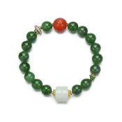 (店+)【巴黎精品】現貨+預購 和闐玉手鍊南紅手珠平安擋煞防小人轉運淨化招財開運-10mm碧玉白玉鑲鑽女飾品p1ax43