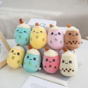可愛水果珍珠奶茶杯玩偶包包挂件 鑰匙扣💖 可愛抓娃娃機毛絨公仔水果珍珠奶茶杯掛件鑰匙扣包掛飾小禮品批發