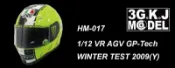 KHALED HM17 1/12 安全帽模 VR46 AGV GP-Tech winter test 2009(Y）