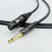 (店+)【YC Sound】1米 直頭款 專業用 鍍金頭 XLR轉6.3mm 單音 TS 彎頭 直角 L型 XLR母頭轉6.3mm 卡農母導線 麥克風線 XLR轉6.3mm 6.5mm 非平衡線 樂器專用 擴大機麥克風線