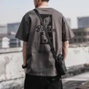 (多款可選)夏季衣服 印花t 潮流 日系 短袖T恤 男生 寬鬆 嘻哈 大尺碼 情侶 五分袖 短T（HL666）【壹號站】
