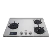 (店+)【林內】RB-A3760S(L) 檯面式緻溫不銹鋼三口爐 (含基本安裝)｜緻溫系列｜檯面爐｜左大｜定時定溫｜一級能效｜瓦斯爐｜