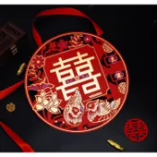 💓 結婚用品💓小張 24.5cm💓 囍字結婚用品喜字婚房佈置大門婚禮立體囍字貼💓訂婚用品
