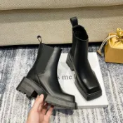 【CHII】臺灣出貨 免運 中筒靴 小牛皮馬丁靴女厚底內增高真皮小個子煙筒靴短靴子英倫風切爾西方