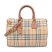 [小樹購] BURBERRY 經典格紋皮革中型手提/斜背包(石楠木棕色)