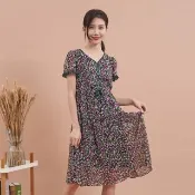 【RED HOUSE 蕾赫斯】普普風幾何印花雪紡洋裝(綠色)