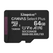 【Kingston 金士頓】64GB 100MB/s microSDXC UHS-I U1 A1 V10  記憶卡(SDCS3/64GB 平輸)