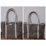 Gucci 正版絕版 114288 實用容量大 真皮及PVC包身 有倉庫折舊 手提 肩背包 大托特包公事包 請看商品敘述